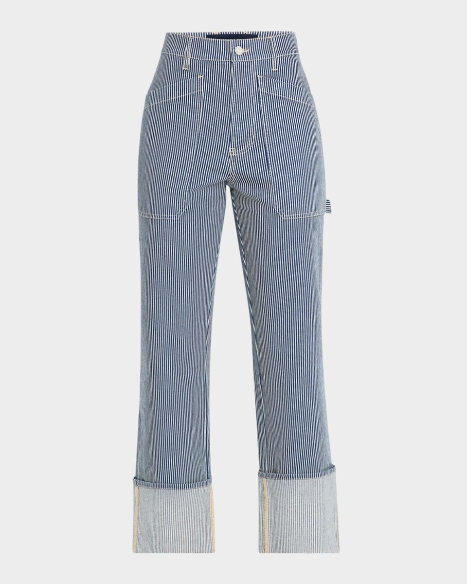 Dylan High-Rise Straight Cuffed Jeans